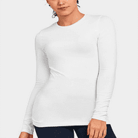 Ženska pamučna majica s okruglim vratom s dugim rukavima, mekana rastezljiva Majica;