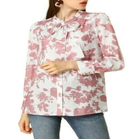 Jedinstvene ponude ženske cvjetne majice Boho cvjetna košulja v vratna maca luk bluza