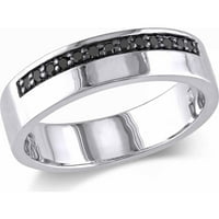 Muški karat T.W. Black Diamond Sterling Silver Anniversary prsten