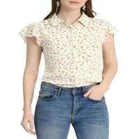 Jedinstvene ponude ženske cvjetne bluze, majica kratkih rukava za kratke rukave up