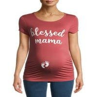 Majica s grafičkim prikazom planeta majčinstva blagoslovljena mama za trudnice