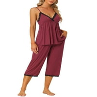 Jedinstvene ponude ženske pjs vrh s hlačama dnevni boravak pleteni vafle pijama setovi za spavanje