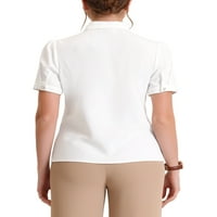 Jedinstveni prijedlozi Ženska košulja na kopčanje s uspravnim ovratnikom i kontrastnim oblogama, bluza s napuhanim