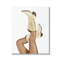 Stupell Country Cowgirl čizme modna ljepota i modna slikarska galerija zamotana platna za tisak zidne umjetnosti