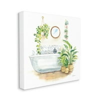 Stupell Industries spokojna Interijer kupaonice sa zelenim biljkama Slikanje platna zidni umjetnički dizajn Sue