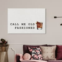 Wynwood Studio 'Mr Old Fashioned' Pijeva i alkoholna pića na zidno umjetničko platno print - bijela, smeđa, 24 16
