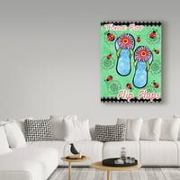 Zaštitni znak likovna umjetnost 'Daisy Flip Flops' platno umjetnost Valarie Wade