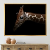Izbliza portreta žirafe u okviru fotografije uokvireni umjetnički tisak na platnu