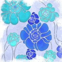 Zidna umjetnost plavo cvijeće, 19.25 23.25