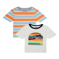 Wrangler Boys grafičke i prugaste majice s kratkim rukavima, 2-pak, veličine 4- & Husky