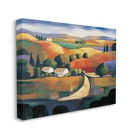 Moderna galerija za slikanje pejzažnog krajobraznog seoskog brežuljaka zamotana platna zidna umjetnost