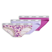 Jockey® Essentials ženski pamučni rastezljivi bikini gaćice, 3-pack, veličine S-xxxl