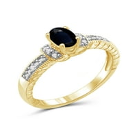 Jewelersclub Sapphire Ring Birthstone nakit - 0. Carat Sapphire 14K Zlatni nakit od srebrnog prstena s bijelim dijamantnim