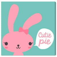 Wynwood Studio 'Cutie Pie' Animals Art Art Canvas Print - Pink, Green, 12 12