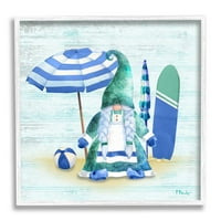 _ Obalni patuljak, pleteni ljetni Surfer, grafika u bijelom okviru, zidni tisak, dizajn Paula Brenta