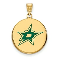 Logoart Sterling Silver Karat Zlatni NHL Dallas zvijezde Veliki emajl privjesak privjesak