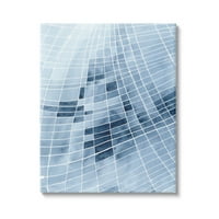 Stupell Industries Sažetak plavi kvadrat oblikuje moderne bijele obrise slikanja galerija zamotana platna za tisak