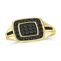 Jewelersclub Crni dijamantni prstenovi za muškarce - 0. CTW Originalni crni dijamantni prsten za muškarce - hipoalergenski