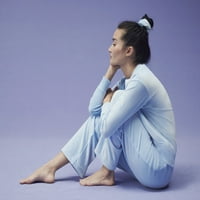 Joyspun ženski rebrasti velur vrh i hlače pidžama postavljen s prevelikim Scrunchie, 3-dijelom, veličine s do 3x