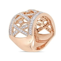 Čipkasti prsten od ružičastog zlata od ružičastog zlata s dijamantom od 10 karata