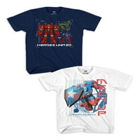 Avengers Boys Mech Strike Group pucao je grafičku majicu s 2 paketa, veličine 4-18