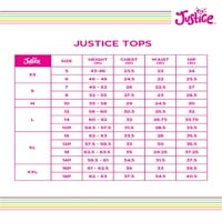 Justice Girls Collection Twist prednja grafička majica, veličine XS - XXL