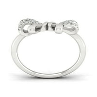 Modni prsten od srebra od srebra s dijamantom od 1 6 karata