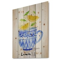 DesignArt 'čaj od čajnog čaja' Teacup čaj 'Oslikavanje hrane na prirodnom borovom drvetu