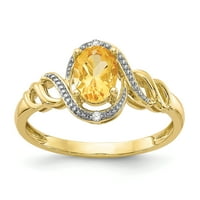 Prsten od žutog zlata s citrinom i dijamantom od netaknutog karatnog zlata