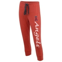 Los Angeles Angels Concepts Sport Ženske crtice pletene hlače Capri - Crvene