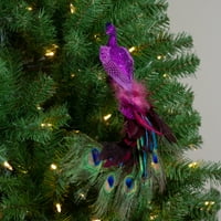 14 ružičasti i ljubičasti nakit paunski isječak na božićni ukras