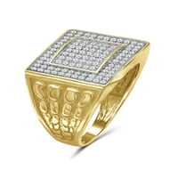 Carat T.W. Bijeli dijamant 10k muški prsten od žutog zlata
