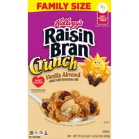 Kellogg's Raisin Bran Crunch Vanilla badem hladna žitarica za doručak, 22. Oz