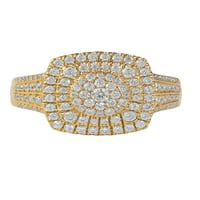 Imperijalno 10k žuto zlato 1CT TDW dijamantski klaster halo zaručnički prsten
