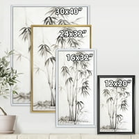 DesignArt 'Vintage crno -bijeli bambus II' Tradicionalno uokvireno platno zidno umjetnički tisak