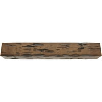 Ekena Millwork 4 W 6 h 10'l 3-strana Pecky Cypress Endurathane Fau Wood Strop Grep, Premium Aged