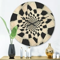 DesignArt 'Sažetak jednobojni spiralni fraktalni dizajn' Moderni drveni zidni sat