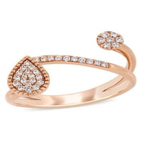 Miabella Carat T.W. Dijamantni 14K ruža zlato otvoreni modni prsten
