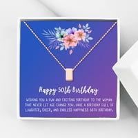 Anavia Happy 50. Birthday Pokloni od nehrđajućeg čelika Modna ogrlica za rođendan Nakit za nju, rođendanski poklon