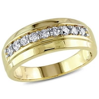 Miabella muški karat T.W. Dijamantni vjenčani prsten u 10kt žutom zlatu