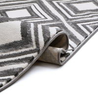 Dobro tkani siggi lijepi kvadrati moderni geometrijski poligon sivi 7'10 9'10 Vintage područja prostirka