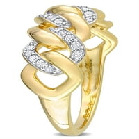 Miabella Ženska karat T.W. Dijamantni žuti rodij pozvani sterling srebro međusobni prsten