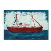 Zaštitni znak likovna umjetnost 'Nantucket Lightship Navy No Words' Canvas Art od Melissa Averinos