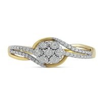 Imperijalno 10k žuto zlato 1 6CT TDW Dijamantni krupni obilazni prsten za žene