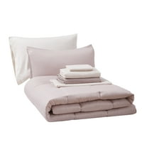 Osnovne glavne ružičaste krevete u vrećici kompleta s plahtama, puni