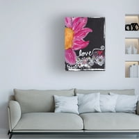 Kathleen Tennant 'Pink Flower Love' Canvas Art