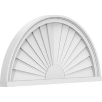 Ekena Millwork 28 W 14 H 2 P Polu okruglog Sunburst Arhitektonskog razreda PVC pediment