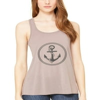 Ženska majica bez rukava U Stilu čamca s printom sidra i lepršavim gornjim dijelom