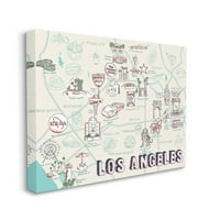 Stupell Industries Los Angeles California City Oznaka Karta Poznate destinacije Dizajn Ziwei Li, 24 30