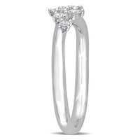 Miabella Ženska karat T.W. Dijamantni sterling srebro posipani diplomirani prsten obećanja
